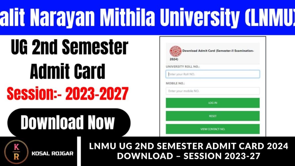 LNMU UG 2nd Semester Admit Card 2024 Download – Session 2023-27